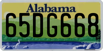AL license plate 65DG668