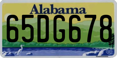 AL license plate 65DG678