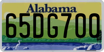 AL license plate 65DG700