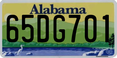 AL license plate 65DG701