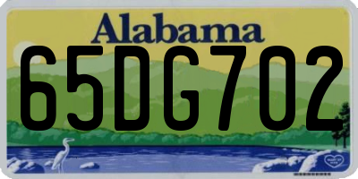 AL license plate 65DG702