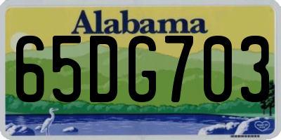 AL license plate 65DG703