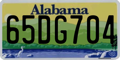 AL license plate 65DG704