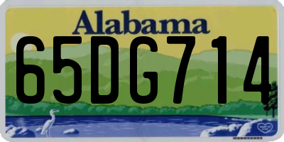 AL license plate 65DG714
