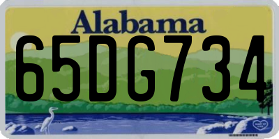 AL license plate 65DG734