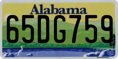 AL license plate 65DG759