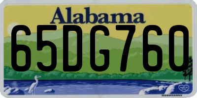AL license plate 65DG760