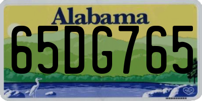 AL license plate 65DG765
