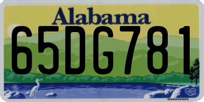 AL license plate 65DG781
