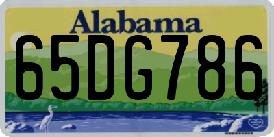 AL license plate 65DG786