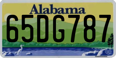 AL license plate 65DG787
