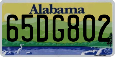AL license plate 65DG802