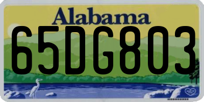 AL license plate 65DG803