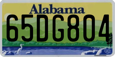 AL license plate 65DG804