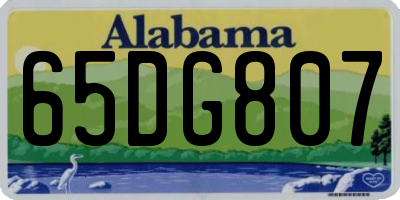 AL license plate 65DG807