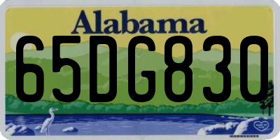 AL license plate 65DG830