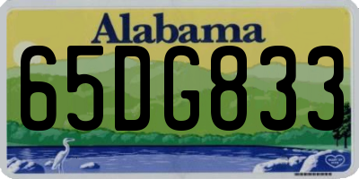 AL license plate 65DG833