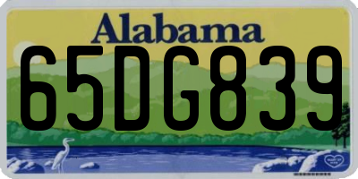 AL license plate 65DG839
