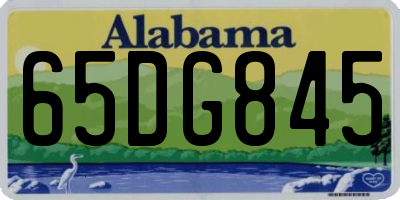 AL license plate 65DG845