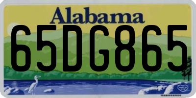 AL license plate 65DG865