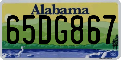 AL license plate 65DG867