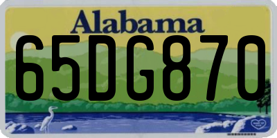 AL license plate 65DG870