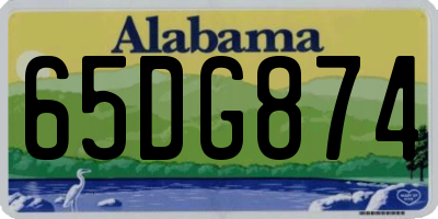AL license plate 65DG874