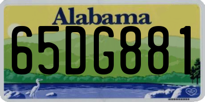 AL license plate 65DG881