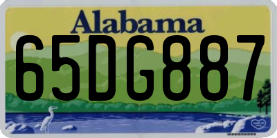 AL license plate 65DG887