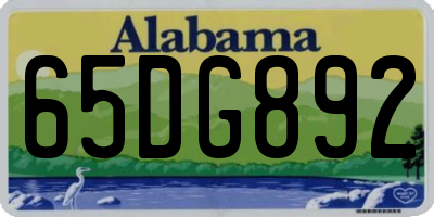 AL license plate 65DG892
