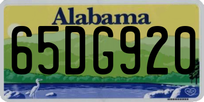 AL license plate 65DG920
