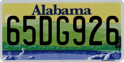 AL license plate 65DG926