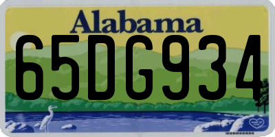 AL license plate 65DG934