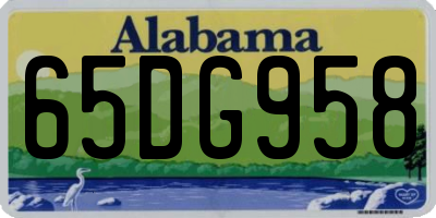 AL license plate 65DG958