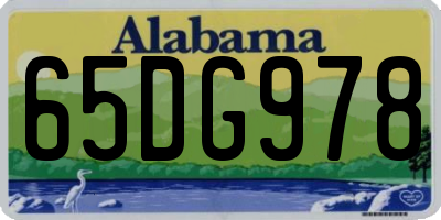 AL license plate 65DG978