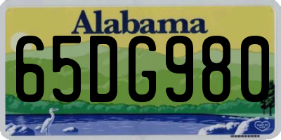 AL license plate 65DG980