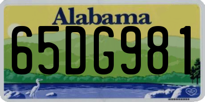 AL license plate 65DG981