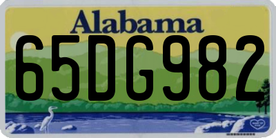 AL license plate 65DG982