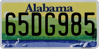 AL license plate 65DG985