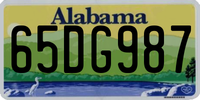 AL license plate 65DG987