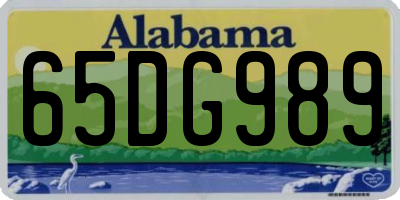 AL license plate 65DG989
