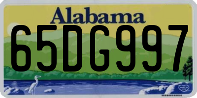 AL license plate 65DG997