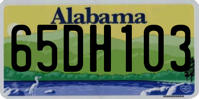 AL license plate 65DH103