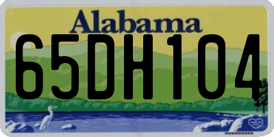 AL license plate 65DH104