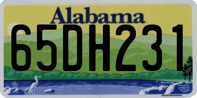 AL license plate 65DH231