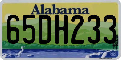 AL license plate 65DH233