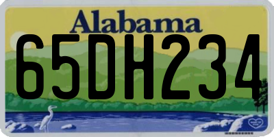 AL license plate 65DH234