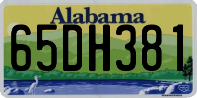 AL license plate 65DH381