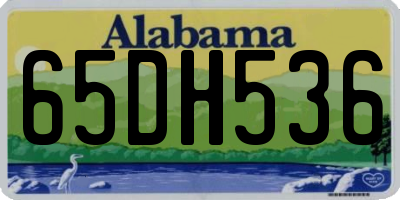 AL license plate 65DH536