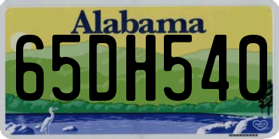 AL license plate 65DH540